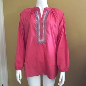 Lilly Pulitzer embroidered pink top